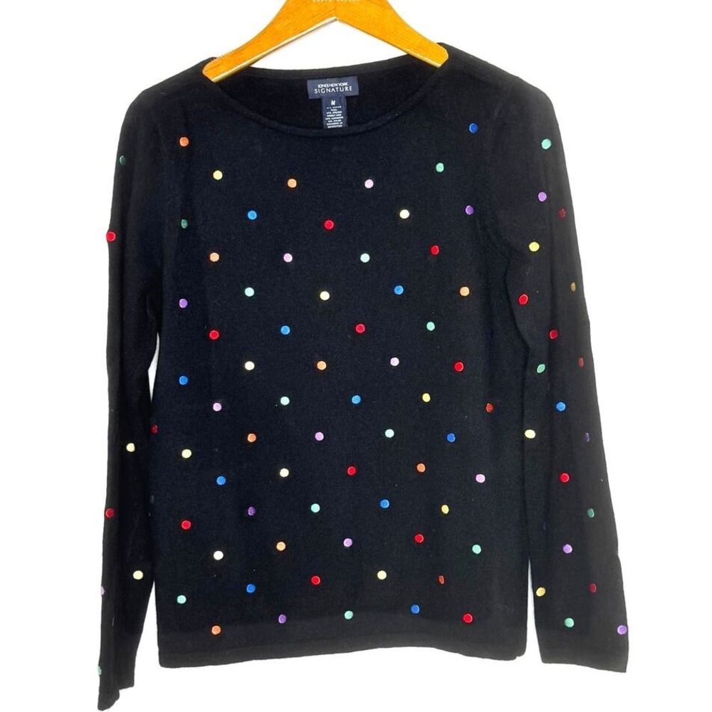 Jones New York Signature Sweater Polka Dot Size Medium